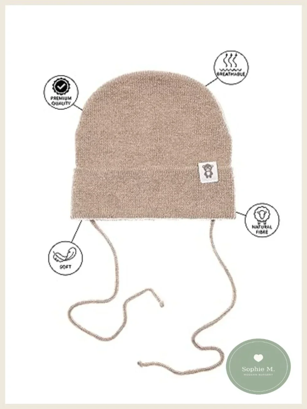 Wool Beanie Hat for Baby Newborns 0-12 Months Beanie